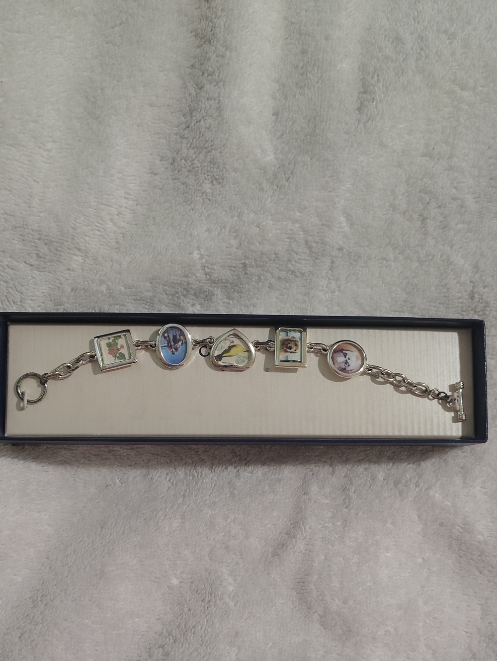 Charter Club Silver Photo Frame Charm Bracelet